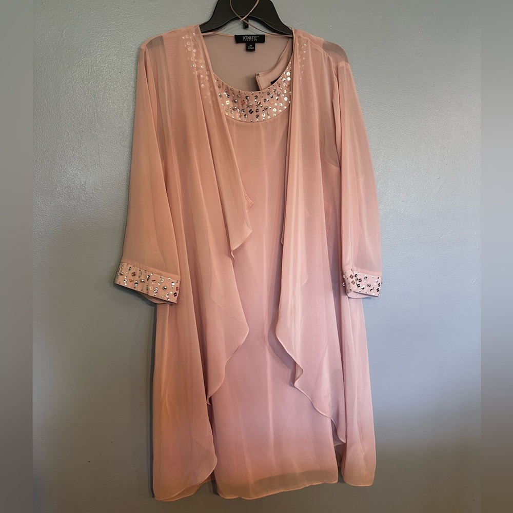 Mother ot bride dress! Ignite Evenings 2 pc PINK dress size 16 BNDL & SAV 30%